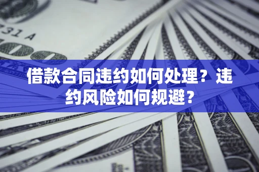济南借款合同违约如何处理？违约风险如何规避？