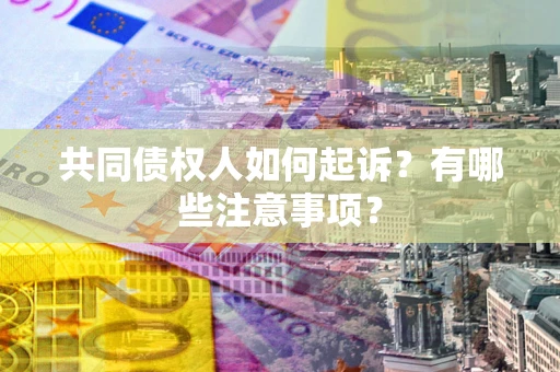 济南共同债权人如何起诉？有哪些注意事项？